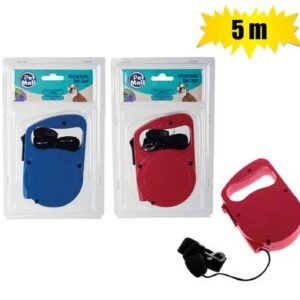 Pet dog-lead nylon 5.0m auto-retractable