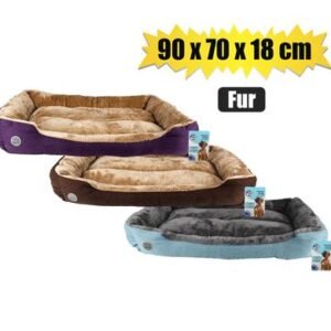 Pet bed rectangle “fur” 90x70x18cm