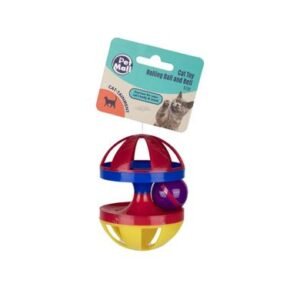 Pet cat toy rolling ball and bell 9cm