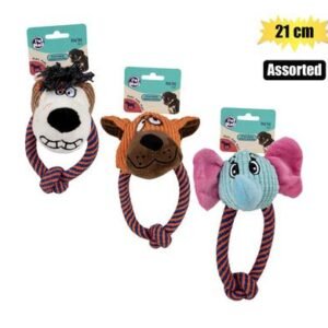 Pet dog toy plush with rope 21cm